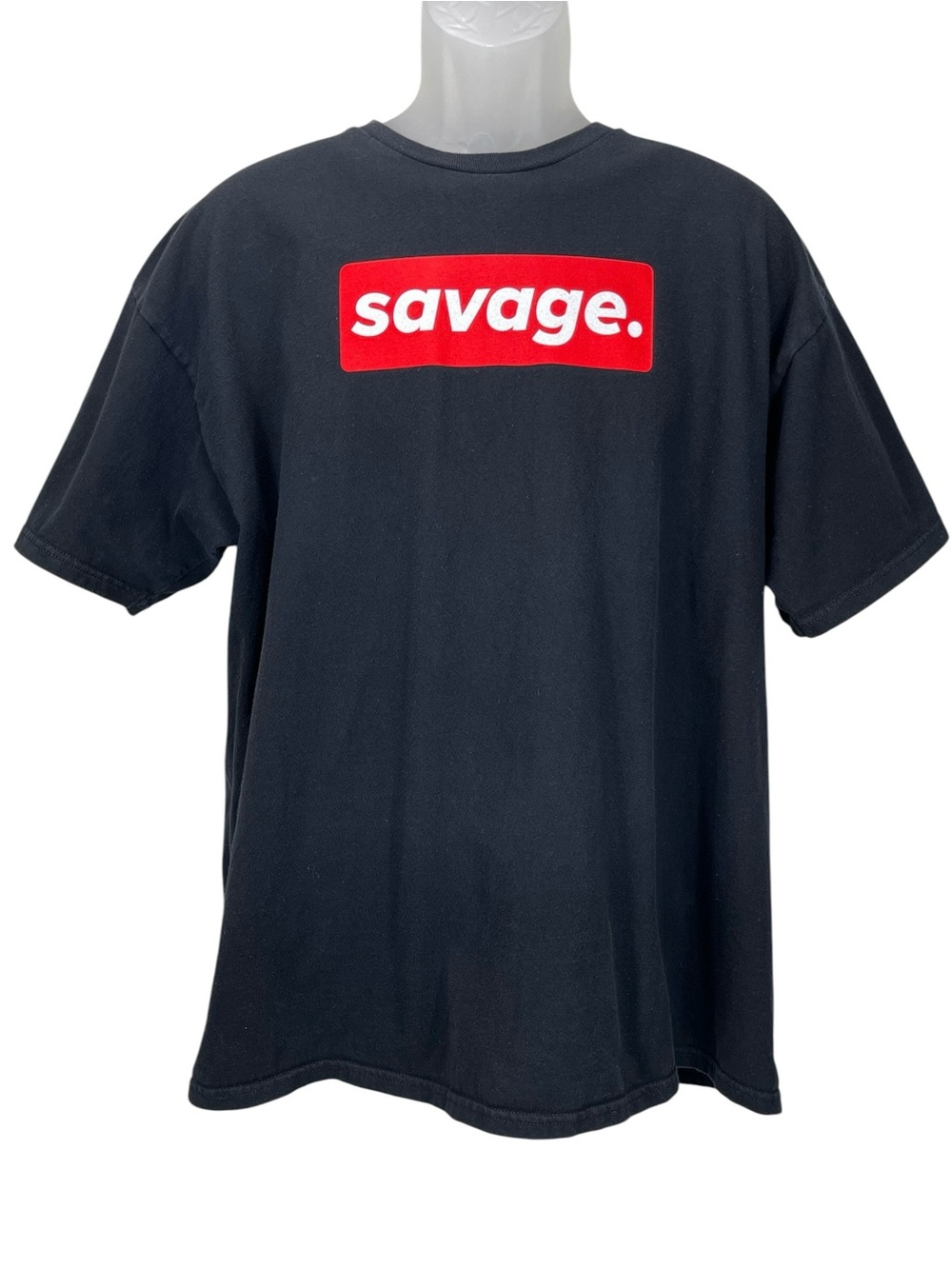 Savage Box Logo Black Graphic T-Shirt Men’s XL Streetwear Tee
